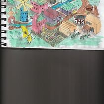 My project in The Art of Sketching: Isometric Crazytown Ein Projekt aus dem Bereich Zeichnung, Illustration mit Tinte und Aquarellmalerei von kathytonb - 28.02.2021