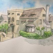 My project in Architectural Sketching - Leary Mansion. Architectural Illustration, and Watercolor Painting project by Julia - 02.14.2021