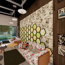 Mi Proyecto del curso: Diseño de interiores para restaurantes. Projekt z dziedziny  Architektura użytkownika Lesli Solorzano - 11.11.2020