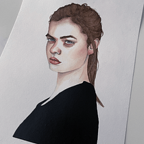 Mein Kursprojekt: Aquarellporträt mit fotografischem Vorbild. Watercolor Painting, and Traditional illustration project by Katharina Ramer - 02.15.2021