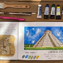 Cuaderno de viaje en acuarela: México. Pintura em aquarela projeto de Berta MONTEAGUDO NAVARRO - 17.02.2021
