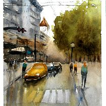 Mi Proyecto del curso: Paisajes urbanos en acuarela. Un progetto di Pittura ad acquerello di drakaris_sonia - 15.02.2021