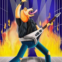 Naughty! El Perro Metalero!. Desenho digital e Ilustração digital projeto de Marvin More Rojas - 16.02.2021