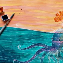 Meu projeto do curso:  Técnicas de aquarela para ilustrações com um toque de sonho. Projekt z dziedziny Trad, c, jna ilustracja i Malowanie akwarelą użytkownika Karoline Kika Uemura - 16.02.2021