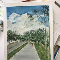 Meu projeto do curso: Paisagens urbanas em aquarela. Un progetto di Belle arti di Roberta Leonardo Fonseca - 16.02.2021