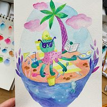 My project in Illustration Techniques with Watercolor and Gouache course. Watercolor Painting project by Alisa Pervukhina - 03.02.2021