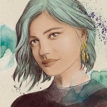 My project in Illustrated Portraits with Procreate course. Ilustração digital projeto de alvelur - 16.02.2021