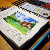 Cuaderno de viaje en acuarela: Recuerdo de infancia. Pintura em aquarela projeto de Cristián Acevedo - 17.02.2021