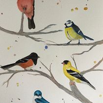 My project in Artistic Watercolor Techniques for Illustrating Birds course. Watercolor Painting project by Claudette - 02.17.2021