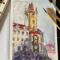 My project in Architectural Sketching with Watercolor and Ink course. Ilustração arquitetônica projeto de Anca Elisei - 23.02.2021