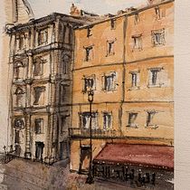 My project in Architectural Sketching with Watercolor and Ink course. Watercolor Painting project by Gwen Young - 02.17.2021