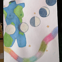 Mi Proyecto del curso: earth girl. Projekt z dziedziny Malowanie akwarelą użytkownika luna sophia díaz gámez - 17.02.2021