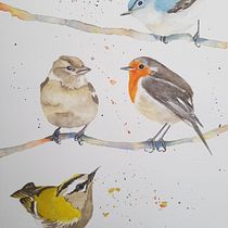 My project in Artistic Watercolor Techniques for Illustrating Birds course. Watercolor Painting project by mintlozenge - 02.18.2021