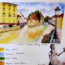 Mon projet du cours : Balade a Annecy le Vieux. Pintura em aquarela projeto de ji_na - 18.02.2021