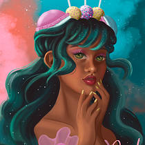My project in Digital Fantasy Portraits with Photoshop course entitled "Sweet Tooth". Character Design, and Digital Illustration project by opalescentdraws - 02.17.2021