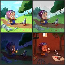 A crumb of hope — A project in Lighting Principles for Digital Painting. Children's Illustration, and Concept Art project by Beck Vincent - 02.18.2021
