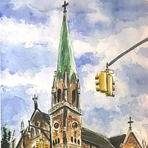 My project in Architectural Sketching with Watercolor and Ink course. Pintura em aquarela projeto de richpotter - 11.02.2021