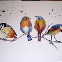 My project in Artistic Watercolor Techniques for Illustrating Birds course. Watercolor Painting, Traditional illustration, Realistic Drawing, and Naturalistic Illustration project by Denise Martin - 02.20.2021