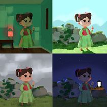 My project in Lighting Principles for Digital Painting course. 2D Animation project by Seray Akkoyun - 02.23.2021