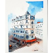 My project in Architectural Sketching with Watercolor and Ink course. Pintura em aquarela projeto de Mani Teja - 21.02.2021