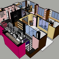 Mi Proyecto del curso: Color aplicado al diseño de interiores, necesito que me lo califiquen! . Un proyecto de Arquitectura digital, Animación 3D, Arquitectura y Arquitectura interior de j.rafael96 - 22.02.2021