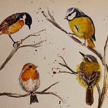 Mi Proyecto del curso: Acuarela artística para ilustración de aves. Fine Arts project by Angelika Villalta Soto - 03.06.2021