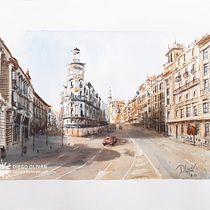 Mi Proyecto del curso: Dibujo arquitectónico con acuarela y tinta. Arquitetura projeto de Diego - 26.02.2021