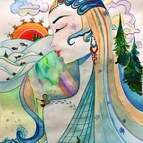 Spirit of the North. Projekt z dziedziny Ilustracje dla dzieci,  R, sunek, Trad, c, jna ilustracja i Malowanie akwarelą użytkownika Светлана Хэйро - 24.02.2021