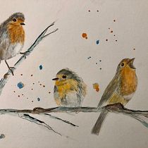 My project in Artistic Watercolor Techniques for Illustrating Birds course. Watercolor Painting project by Sonia - 02.24.2021