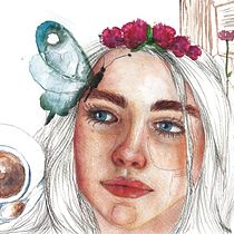Dentro de un libro. Projekt z dziedziny  Sztuki piękne,  R, sunek, Portret, Projektowanie c, frowe, Trad, c, jna ilustracja, Ilustracja c, frowa i Malowanie akwarelą użytkownika Aliexka Urrecheaga - 24.02.2021