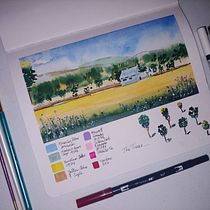 My project in Watercolor Travel Journal course. Watercolor Painting project by Nelly Cortez - 02.25.2021