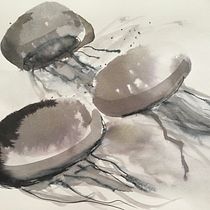  A Creative Exploration course: jellyfish in ink. Ink Illustration project by Petra Boshart - 02.28.2021