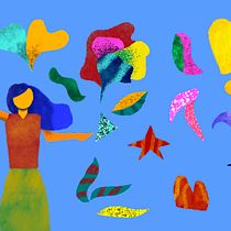 Mulher e figuras aleatorias. Digital Illustration project by Vitor Polistchuk - 02.25.2021