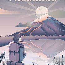 Mount Taranaki Illustration. Een project van Digitale illustratie van spowell - 26.02.2021