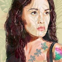 Ritratto di Tia Carrere. Ilustração tradicional projeto de Antonella marianella - 31.03.2021