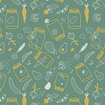 My Veggies Repeat Project Ein Projekt aus dem Bereich Artistische Zeichnung, Digitale Illustration und Musterdesign von An Gi - 26.02.2021