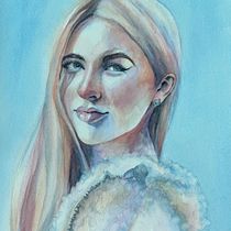 My project in Artistic Portrait with Watercolors course. Color Theor, Drawing, Fine Arts, Traditional illustration, Painting, Portrait Drawing, and Watercolor Painting project by Colette Reed - 02.27.2021