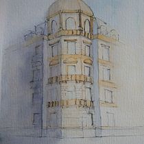 Meu projeto do curso: Desenho arquitetônico com aquarela e tinta. Watercolor Painting project by Giovanna Salvador - 02.27.2021