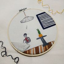 Meu projeto do curso: Bordado em fotografias sobre tela. Photograph, Collage, Paper Craft, Printing, Embroider, DIY, and Textile Design project by marinaabudpires - 02.28.2021