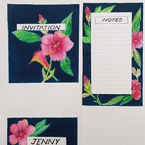 I created my own stationery set by hand, as I just cannot get my head around photoshop...given that I will never use it in the future, I decided to do it my way..by hand. I enjoyed the course though, learnt a lot about painting botanicals, thankyou.. Pintura em aquarela projeto de Jenny Foreman - 01.03.2021