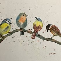 Birds of all feather. Watercolor Painting project by Kavita Goski - 03.01.2021
