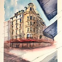 My project in Architectural Sketching with Watercolor and Ink course. Watercolor Painting project by peter_newton_j - 03.01.2021