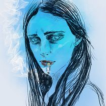 Paradojas de una pandemia. Fumar para respirar . Ilustração tradicional, Ilustração vetorial, Ilustração digital, e Desenho de retrato projeto de Susana - 01.03.2021