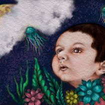 Simón y las medusas. Digital Drawing, and Traditional illustration project by Gabriela Villacís - 03.01.2021