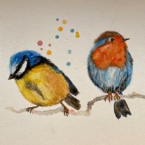My project in Artistic Watercolor Techniques for Illustrating Birds course. Watercolor Painting project by reka - 03.01.2021
