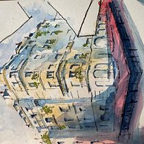 My project in Architectural Sketching with Watercolor and Ink course. Drawing, and Sketching project by Miled Lopez - 03.02.2021