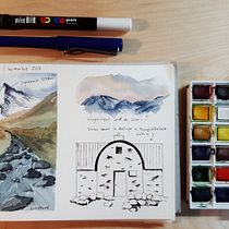 Hike in the Pyrenees - My final project. Watercolor Painting project by lea_marie15 - 03.04.2021