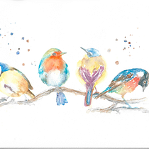 My project in Artistic Watercolor Techniques for Illustrating Birds course. Painting project by dugan.deb - 03.04.2021