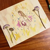Mi Proyecto del curso: Acuarela sobre madera. Fine Arts, Collage, Creativit, Drawing, Artistic Drawing, Traditional illustration, Botanical Illustration, Naturalistic Illustration, and Watercolor Painting project by Brenda Piotrowsky - 03.04.2021