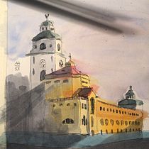 Mein Kursprojekt: Architektonische Zeichnung mit Aquarell und Tinte.  project by jana_18 - 03.05.2021